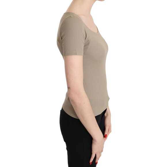 GF Ferre TSH3423 Slim Fit Scoop Neck TShirt Women Gray Tops & T-Shirts - Picture 2 of 5